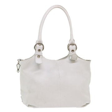 PRADA Shoulder Bag Leather White Auth bs6614