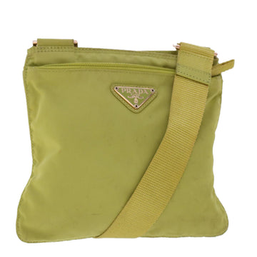 PRADA Shoulder Bag Nylon LIme Green Auth bs6658
