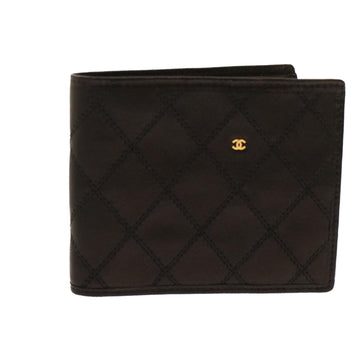 CHANEL Bicolole Wallet Leather Black CC Auth bs6820