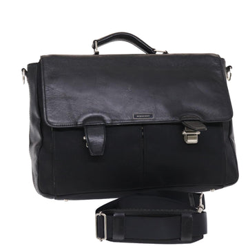 BURBERRY Shoulder Bag Canvas Leather 2way Black Auth bs6876