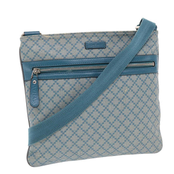 GUCCI Diamante Shoulder Bag PVC Leather Light Blue 295257 Auth bs7152