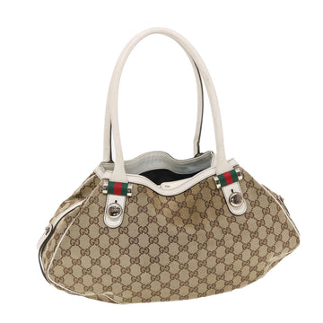 GUCCI GG Canvas Web Sherry Line Shoulder Bag Beige Red Green 232971 Auth bs7254