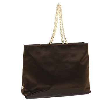 PRADA Chain Shoulder Bag Velor Brown Auth bs7265