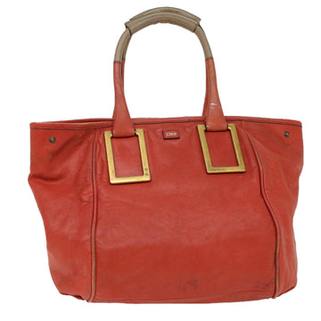 Chloe Etel Hand Bag Leather Red 04-12-50-65 Auth bs7428