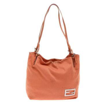 FENDI Shoulder Bag Nylon Orange Auth bs8046