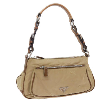 PRADA Shoulder Bag Nylon Brown Auth bs8253