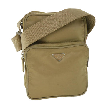 PRADA Shoulder Bag Nylon Beige Auth bs8952