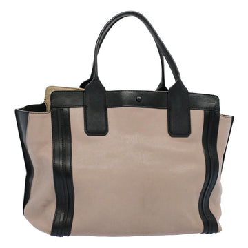 Chloe Tote Bag Leather Beige Auth bs8955