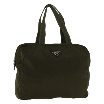 PRADA Hand Bag Nylon Khaki Auth bs9013