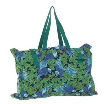 HERMES Tote Bag Canvas Green Auth bs9331
