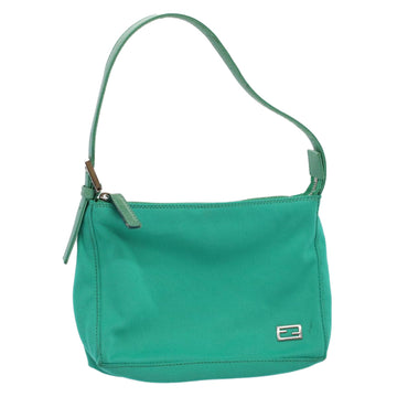 FENDI Shoulder Bag Nylon Green Emerald Auth bs9719