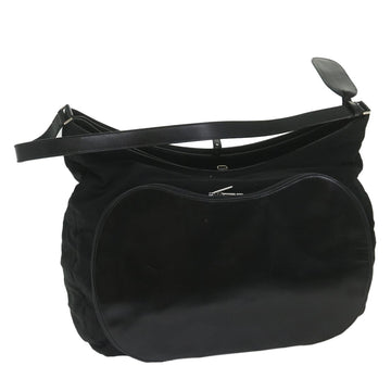GUCCI Shoulder Bag Canvas Black Auth bs9793