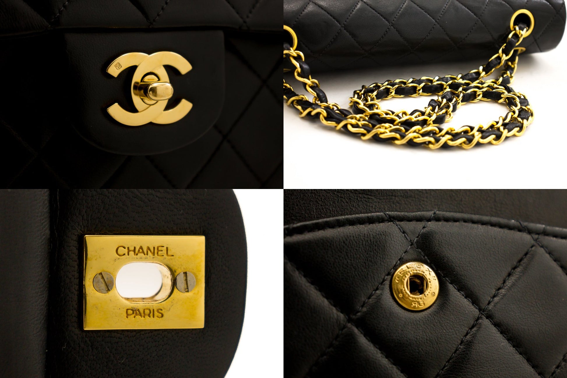 CHANEL 2.55 Double Flap Medium Silver Chain Shoulder Bag Black Leather  ref.493036 - Joli Closet