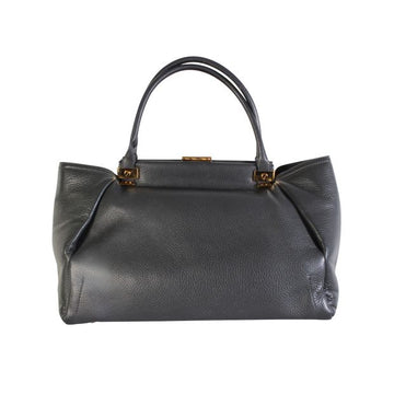 LANVIN Trilogy Shopper Grey Leather Shoulder Bag