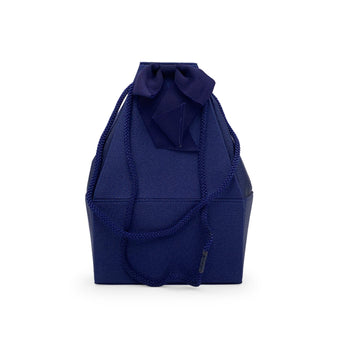 YVES SAINT LAURENT Vintage Blue Satin Shoulder Drawstring Box Bag