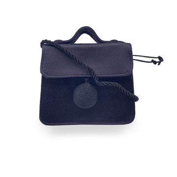 FENDI Vintage Black Satin Minaudiere Mini Micro Evening Bag