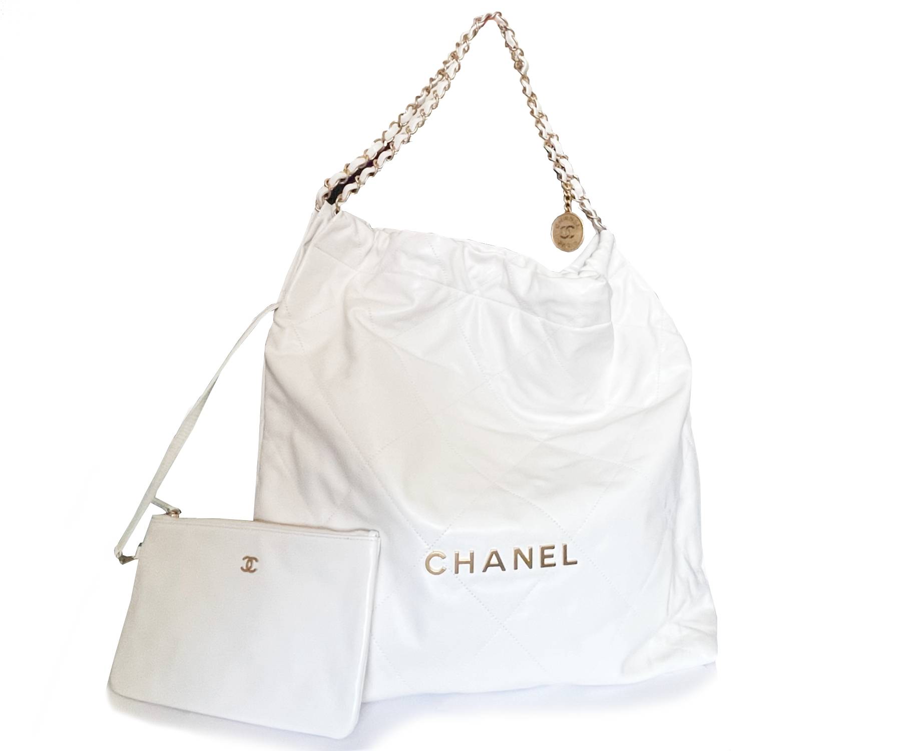 CHANEL 22 Brand New White Large Tote Shoulder Bag