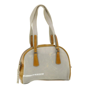 PRADA  Sports Shoulder Bag Patent Leather Silver Auth cl293
