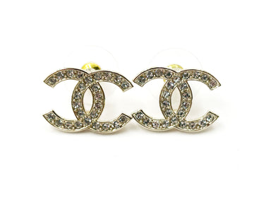CHANEL Brand New Classic Gold CC Large Piercing Earrings