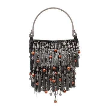 GIORGIO ARMANI Metallic Handbag - Tassels And Crystal Embellishments