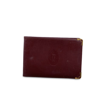 Cartier Vintage Burgundy Leather Wallet 2 Bill Compartments