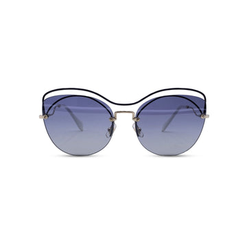 MIU MIU Cat Eye Mint Women Blue Sunglasses Smu 50 T 60/17 145 Mm
