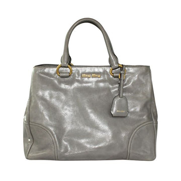 MIU MIU Grey Leather Satchel Bag