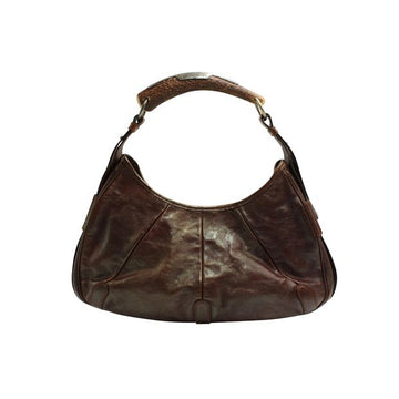 YVES SAINT LAURENT YSL Brown Vintage Bag - Wooden Top Handle