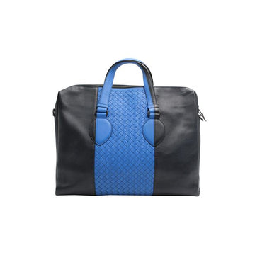 BOTTEGA VENETA Intercciato Two-Tone Blue Handbag