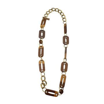 MARNI Wood & Brass Coloured Necklace