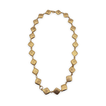 CHANEL Vintage Gold Metal Quilted Collar Necklace
