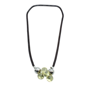 MARNI Dark Brown Mesh Necklace With Pvc Beads