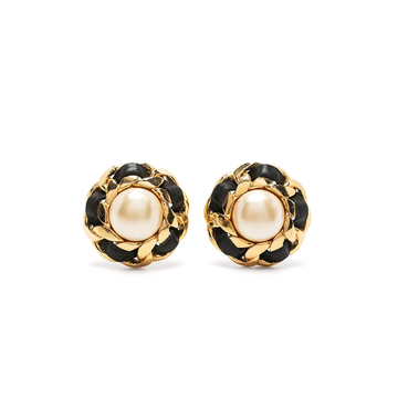 CHANEL 1970's Pearl Button Earrings