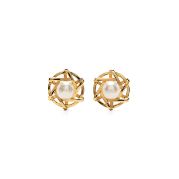 CHANEL Pearl and Star Clip-on Earrings