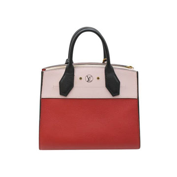LOUIS VUITTON Red And Pale Pink City Steamer Hand Bag 2017