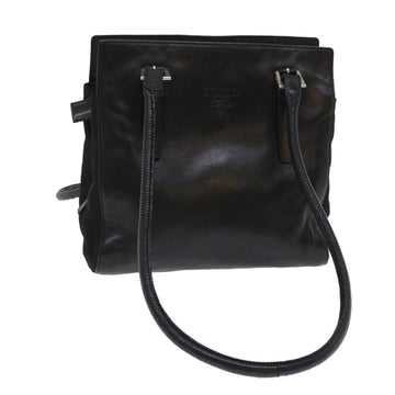 PRADA Shoulder Bag Leather Black Auth ep1076