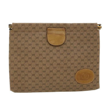 GUCCI Micro GG Canvas Clutch Bag PVC Leather Beige 67-039-5229 Auth ep1090