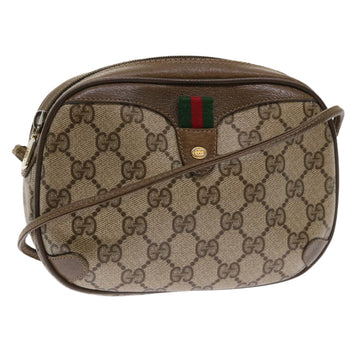 GUCCI GG Canvas Web Sherry Line Shoulder Bag Beige Red 89.02.066 Auth ep1110