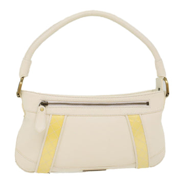 BURBERRY Shoulder Bag Leather White Auth ep1291