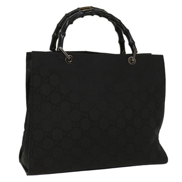 GUCCI GG Canvas Bamboo Hand Bag Black Auth ep1424