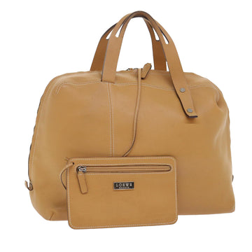 LOEWE Hand Bag Leather Beige Auth ep1652