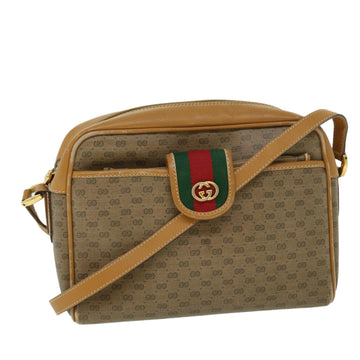 GUCCI Micro GG Canvas Web Sherry Line Shoulder Bag Beige 001 56 0944 Auth ep1776