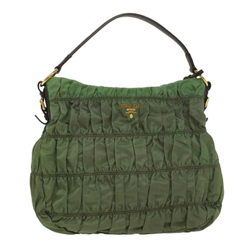 PRADA Shoulder Bag Nylon Green Auth ep1834