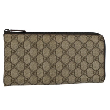 GUCCI GG Supreme Long Wallet PVC Leather Beige 115261 Auth ep2046