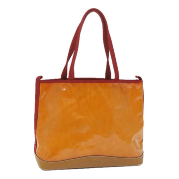 PRADA Tote Bag Patent leather Orange Auth ep2134