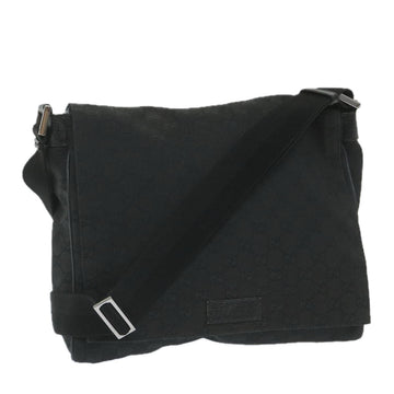 GUCCI GG Canvas Shoulder Bag Black 146236 Auth ep2179