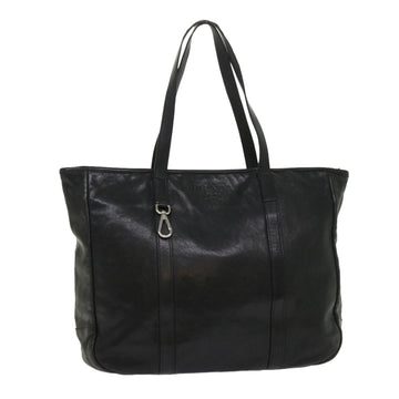 PRADA Tote Bag Leather Black Auth ep871
