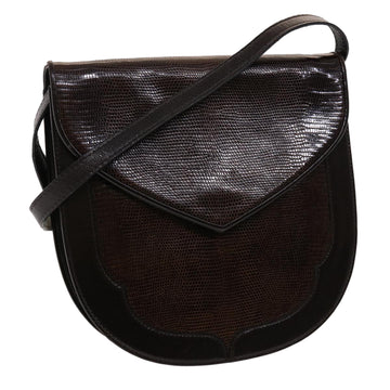 SAINT LAURENT Shoulder Bag Leather Brown Auth ep895