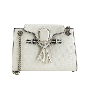 GUCCI - Very Good - Emily Chain Flap ssima Medium - Off White - Handbag