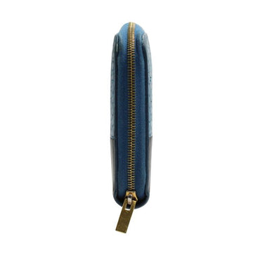 CELINE Blue Python Leather Wallet
